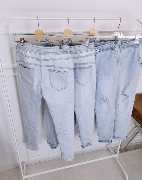 spodnie jeansowe na gumce w pasie lamaja butik 2