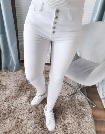 białe spodnie bez dziur z wysokim stanem 3