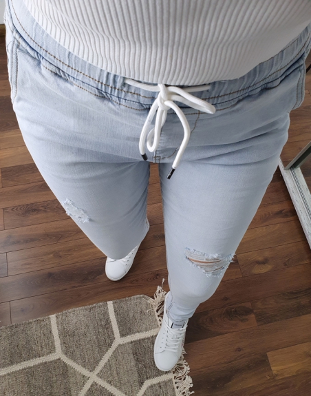 spodnie jeansowe na gumce 14