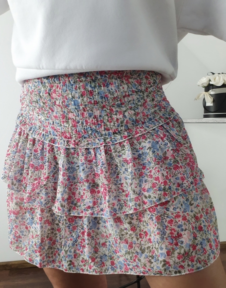 kolorowa spódniczka mini z falbankami 6