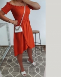 marszczona sukienka rdzawa 5
