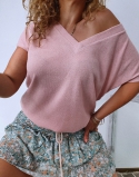 bluzka sweterkowa puder róż