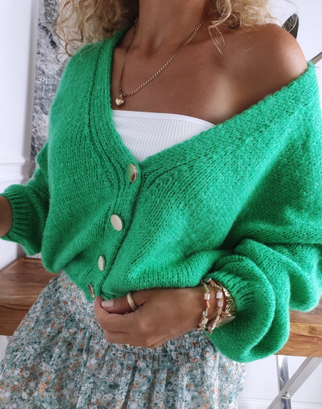 sweter oversize zielony