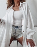KOSZULA BOHO WHITE DI COTONE 12 bawełniana biała koszula muślin oversize tunika plażowa beżowa szara 14141