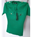 Prążkowana bluzka zielona