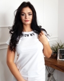 T-SHIRT BLUZKA IN FASHION WHITE 5 t-shirt , bawełniana bluzka biała damska  z napisem , modna bluzka, butik online 3520