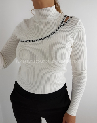 sweterek dopasowany biały