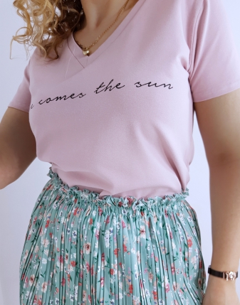 t-shirt pudrowy róż