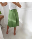 zielona spódnica plisowana