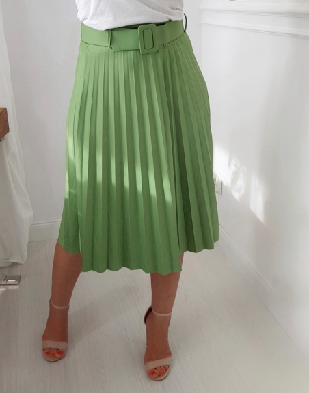 zielona spódnica plisowana