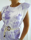 SUKIENKA MAXI BATIK VIOLET 5 liliowa sukienka tie dye ,batikowa fioletowa, bawełniana letnia 8710