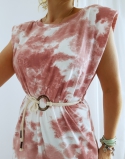 sukienka maxi batik róż