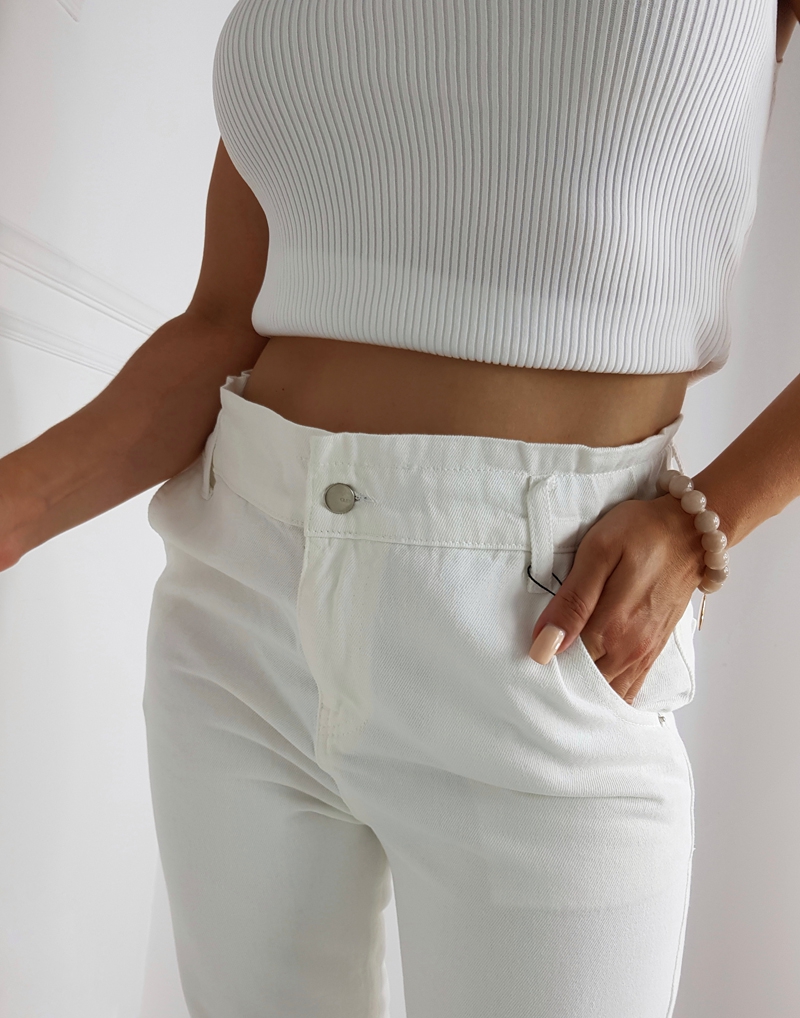 spodnie slouchy białe